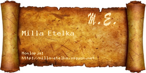 Milla Etelka névjegykártya
